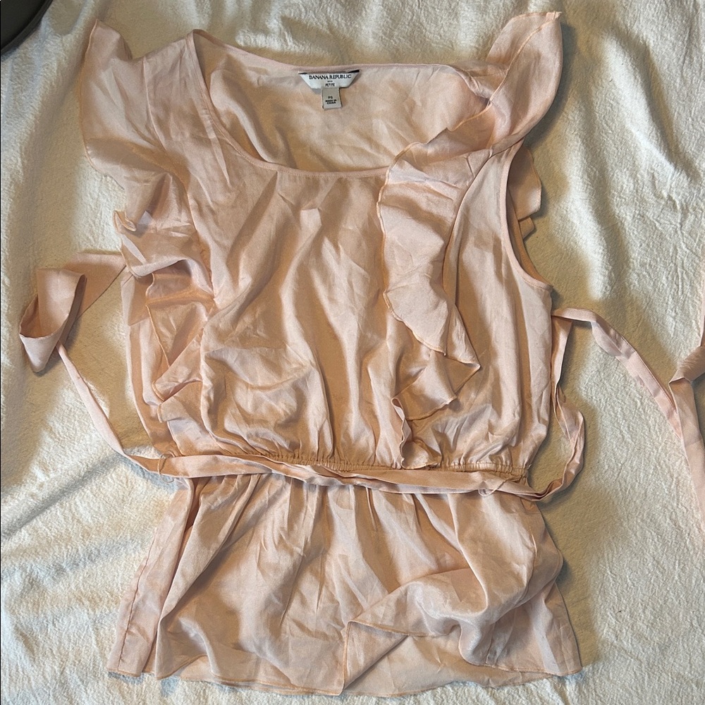 Banana Republic Soft Pink Ruffle Top